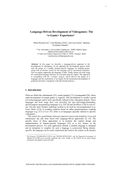 Language-Driven Development of Videogames: The Game