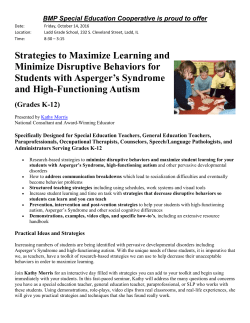 Strategies to Maximize Learning and Minimize Disruptive Behaviors