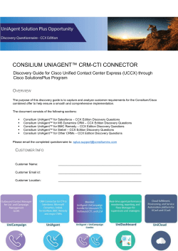 Discovery Guide for Cisco Unified Contact Center Express (UCCX)