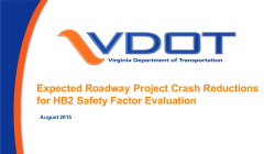 Expected Roadway Project Crash Reductions for HB2 Safety Factor