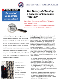 The Theory of Planning a Successful Economic Recovery Focus
