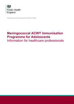 Meningococcal ACWY programme