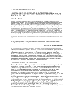 Academic Paper in The American Journal of Psychoanalysis, 2014, 74