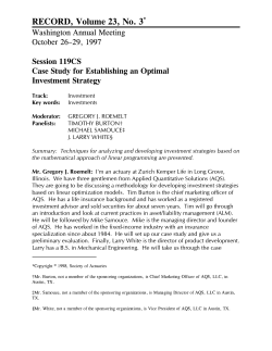 Case Study for Establishing an Optimal Investment Strategy