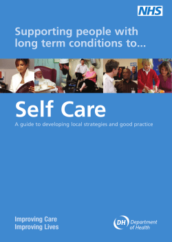 Supporting people with long term conditions to self care
