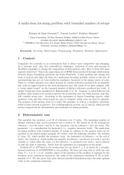 A multi-item lot-sizing problem with bounded number