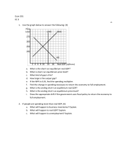 Econ 201 EC 3 25 Use the graph below to answer the following: (9