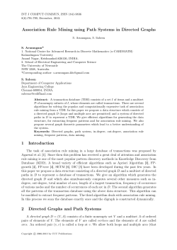Association Rule Mining using Path Systems in Directed Graphs 1