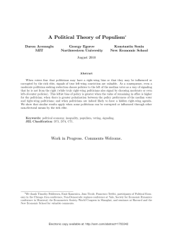 A Political Theory of Populism - David Levine`s Economic and Game