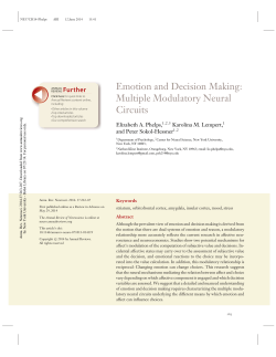 Emotion and Decision Making: Multiple Modulatory