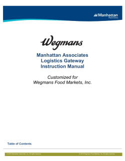 Manhattan Associates Logistics Gateway Instruction