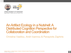 An Artifact Ecology in a Nutshell: A Distributed Cognition
