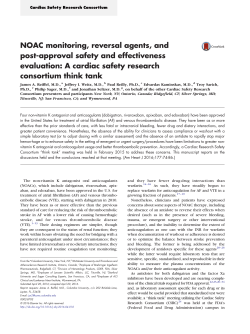 NOAC monitoring, reversal agents, and post