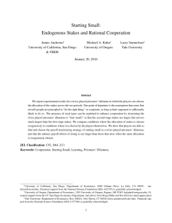 Starting Small: Endogenous Stakes and Rational Cooperation
