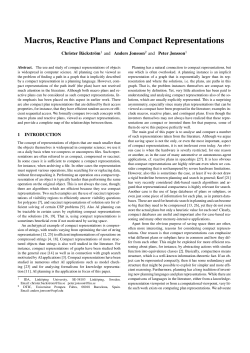 Macros, Reactive Plans and Compact Representations