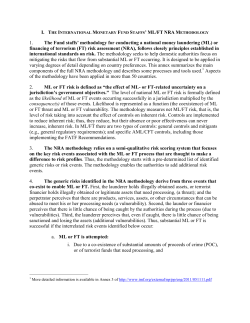 National ML/TF Risk Assessment
