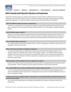 NAIA Frequently Asked Questions Ejections and Suspensions