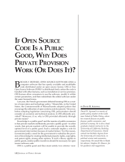 If Open Source Code Is a Public Good, Why Does Private Provision