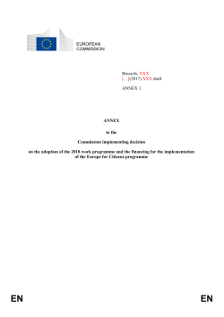 1. Objectives and priorities of the programme in 2018