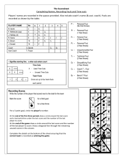 The Scoresheet Completing Names, Recording Fouls and Time