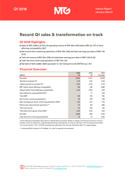 MTG financial results 2016 Q1