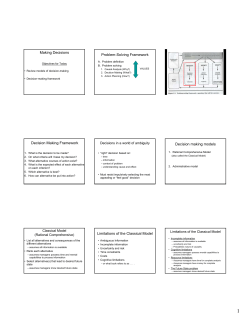 Making Decisions Problem-Solving Framework Decision Making