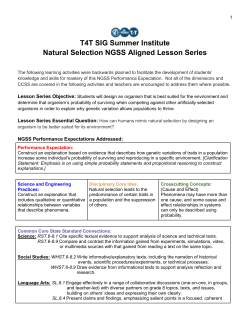 Natural Selection Unit Lesson Plans