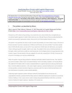 Analyzing Rare Events with Logistic Regression