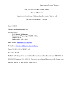 Configural Weighting versus Prospect Theories of Risky Decision