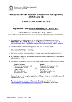 2011 Round 15 Medical and Health Research Infrastructure Fund