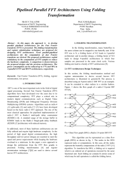 Pipelined Parallel FFT Architectures Using Folding Transformation