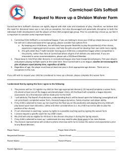 Carmichael Girls Softball Request to Move up a Division Waiver Form