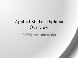 Applied Studies Overview
