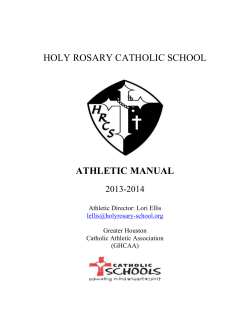 HOLY ROSARY CATHOLIC SCHOOL ATHLETIC MANUAL 2013