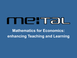 Mathematics for Economics: enhancing