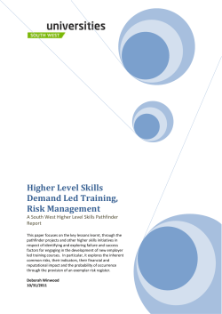 Higher Level Skills Demand Led Training, Risk
