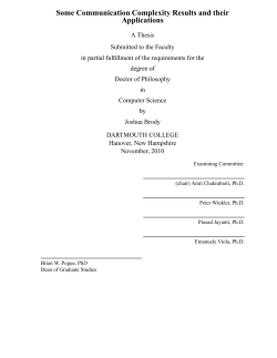 Some Communication Complexity Results and their Applications