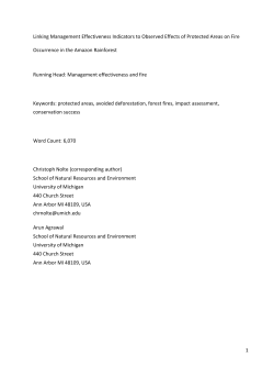 Effects and METT Scores of Individual Protected Areas