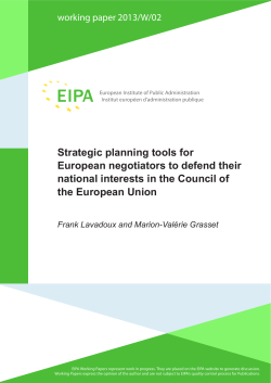 Strategic planning tools for European negotiators to defend