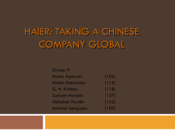 Haier: Taking a Chinese Company Global