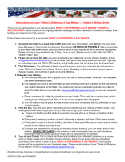 Instructions for your &ldquo;What A Difference A Day Makes&rdquo; ~ Thanks A