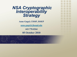 NSA Cryptographic Interoperability Strategy