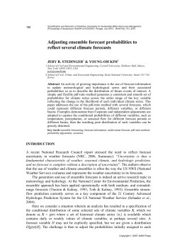Adjusting ensemble forecast probabilities to reflect several climate