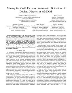 Mining for Gold Farmers: Automatic Detection of Deviant Players in