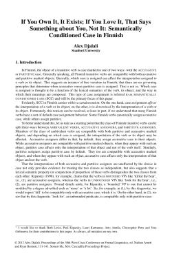 Semantically Conditioned Case in Finnish
