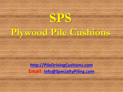 Plywood Pile Cushions - Specialty Piling Systems Inc.