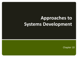 Approaches to Systems Development