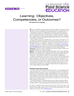 Learning: Objectives, Competencies, or Outcomes?