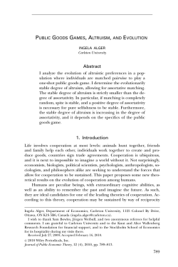 Public Goods Games, Altruism, and Evolution