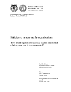 Efficiency in non-profit organizations